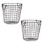 Round Black Wire Laundry Baskets with Handles (Metal, 8.5 x 11 In, 2 Pack)